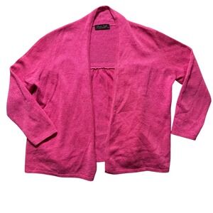 Claudia Nicole Pink Cashmere Open Front Cardigan Sweater L/G Quite luxury Layer